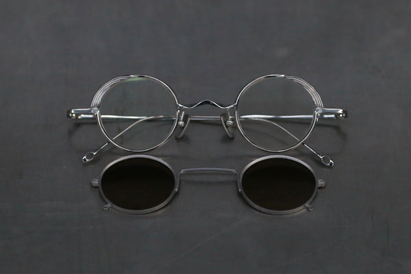 Rigards X ZIGGY CHEN Joint Series RG1008ZC Titanium Double-layer Sunglasses RG-RG1008ZC-GHTHJTMGY Polished + Titanium / Retro Transparent + Bronze Sheet